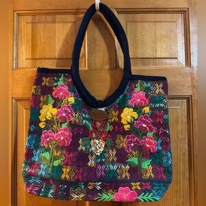 Soul Shine Horse Wear Floral Embroidered Tote Bag